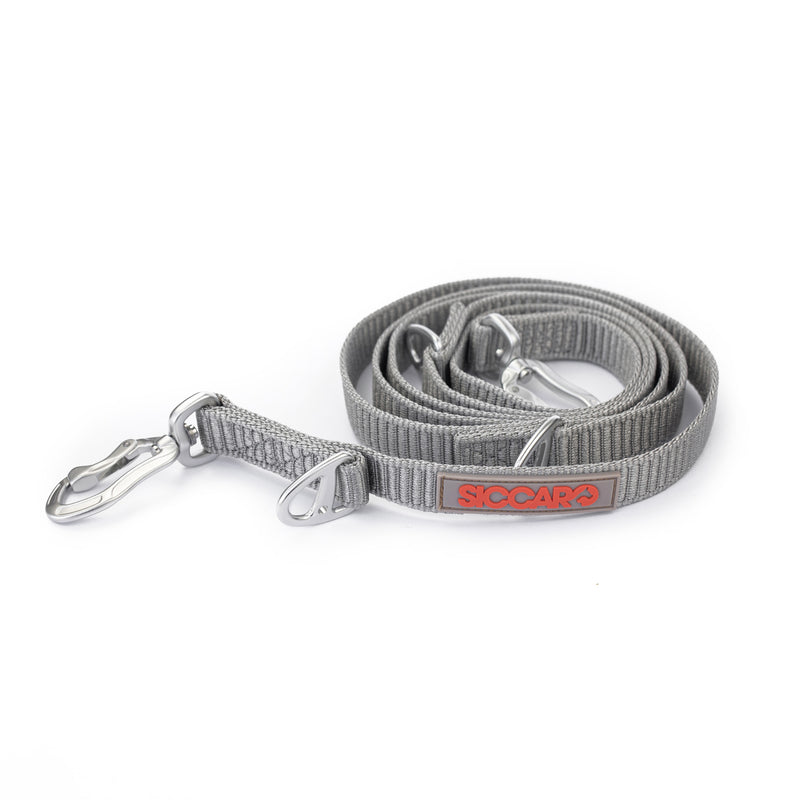 Siccaro Sealines hundesnor / 100% genanvendt nylon Leashes and collars Silver
